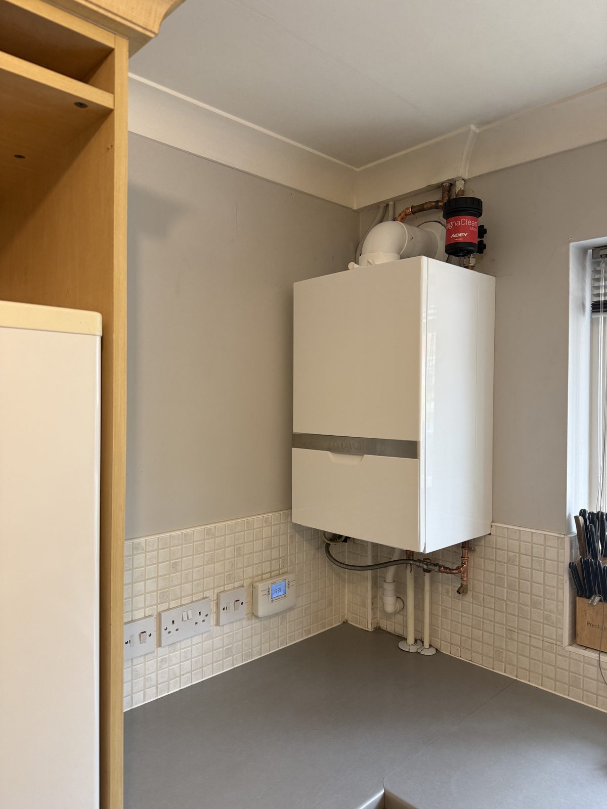 New wall-mounted boiler fitted in a kitchen, Norwich